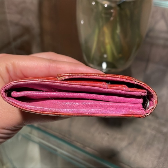 Christian Dior trotter leather bicolor pink orange wallet - Picture 9 of 10